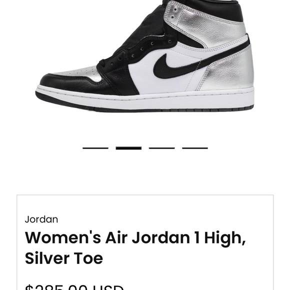 Authentic Air Jordan 1 Silver Toes Womens size 9.5. Excellent condition!! - Picture 6 of 7